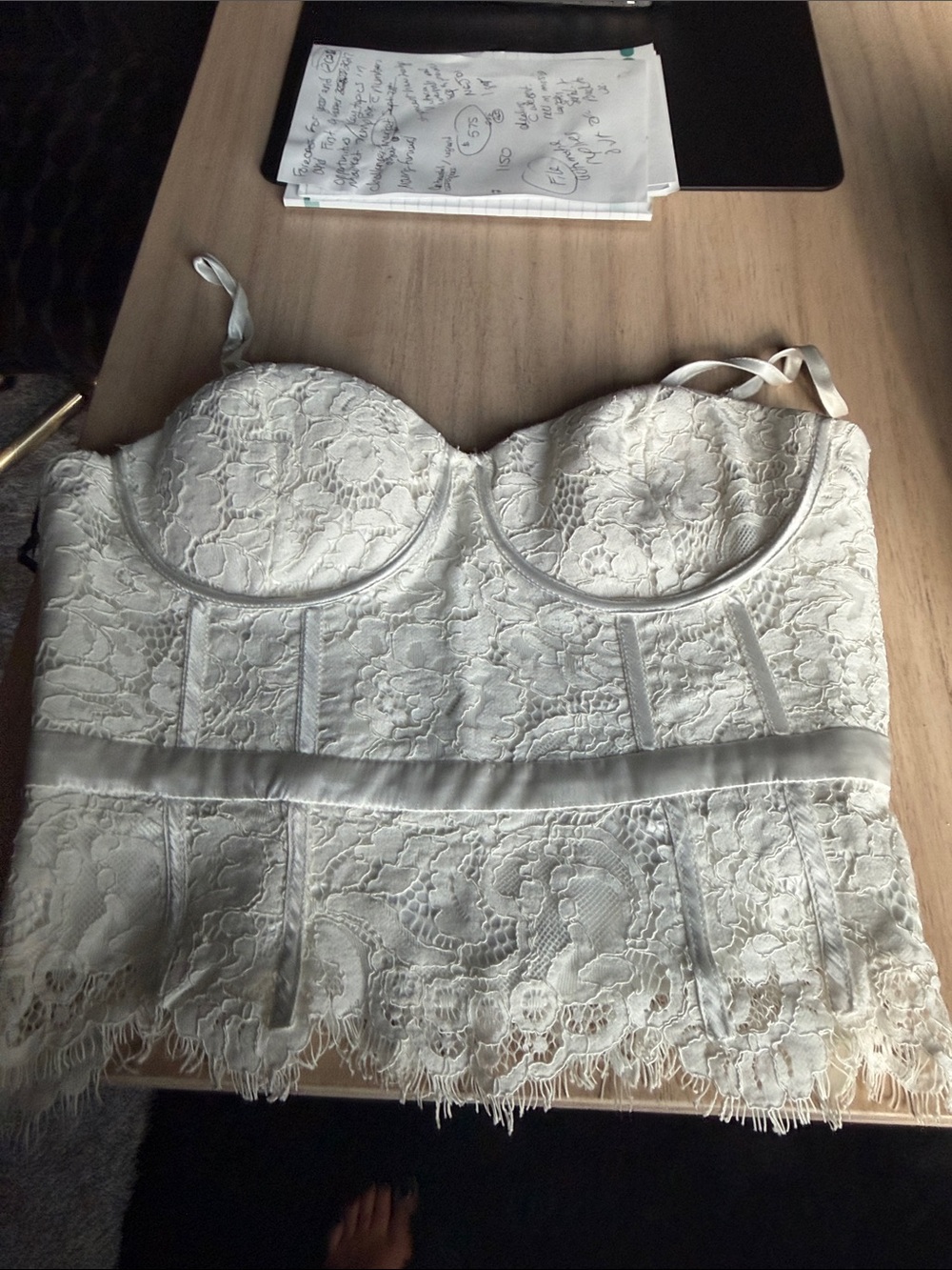 Forever 21 Ivory Lace Bustier Bandeau